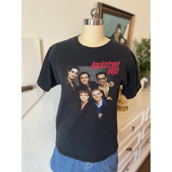 VINTAGE Y2K 90s Backstreet Boys T-shirt Tour 1998 Boy Band Tee Merch Grunge - Picture 1 of 3